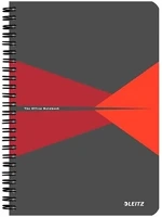 Leitz 01.0161704 Spirálfüzet  office a/5 karton borítóval 90 lapos vonalas piros kép