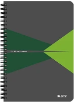 Leitz 01.0161705 Spirálfüzet vonalas  office a/5 90 lapos karton borítóval zöld kép