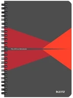 Leitz 01.0161804 Spirálfüzet  office a/5 karton borítóval 90 lapos kockás piros kép