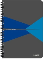 Leitz 44580035 Spirálfüzet  office a/5 karton borítóval 90 lapos kockás kék kép