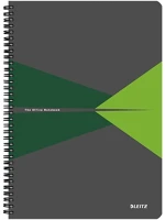 Leitz 44950055 Spirálfüzet  office a/4 pp borítóval 90 lapos kockás zöld kép