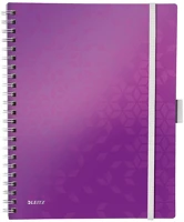 Leitz 46450062 Spirálfüzet wow active a/4 80 lapos kockás lila kép