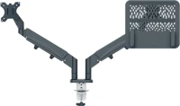 Leitz ÉS LAPTOPKAR , ergo dual helytakarékos monitor- és laptopkar, sötétszürke kép