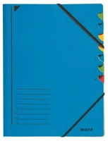 Leitz COR_E39070035 Gumis mappa, karton, a4, regiszteres, 7 részes, kék kép