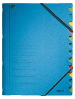 Leitz COR_E39120035 Gumis mappa, karton, a4, regiszteres, 12 részes, kék kép