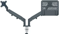Leitz L65380089 Ergo dual helytakarékos monitor- és laptopkar sötétszürke kép