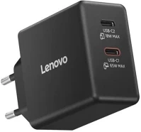 Lenovo 40AW065BEU Dual usb-c gan charger 65w univerzális hálózati töltő adapter fekete kép