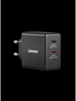 Lenovo 40AW065BEU Lenovo ac adapter - dual usb-c 65w gan charger black - eu kép