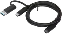 Lenovo 4X90U90618 Hybrid 1db usb-c 3.2 gen2 - 1db usb-c 3.2 gen2 1db usb-a 3.2 gen2 m/m adatkábel 1m fekete kép