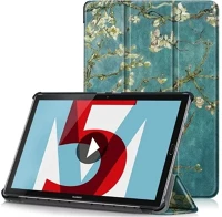 Lenovo ZONE89501 Tab m10 (10.1) tb-x605f, mappa tok, virág minta, trifold, zöld/színes kép