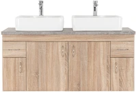 Leziter H40BIA130ASTBM Bianco 130 alsó szekrény mosdó nélkül sonoma tölgy beton munkalappal kép