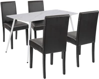 Leziter H40LEAB140-WH_LKE-BL_4 Megan 4+1 étkező garnitúra fehér-fekete kép