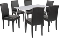 Leziter H40LEAB140-WH_LKE-BL_6 Megan 6+1 étkező garnitúra fehér-fekete kép