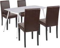 Leziter H40LEAB140-WH_LKE-BR_4 Megan 4+1 étkező garnitúra fehér-barna kép