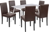 Leziter H40LEAB140-WH_LKE-BR_6 Megan 6+1 étkező garnitúra fehér-barna kép