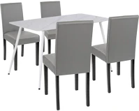 Leziter H40LEAB140-WH_LKE-GR_4 Megan 4+1 étkező garnitúra fehér-szürke kép