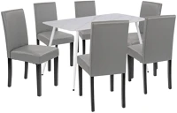 Leziter H40LEAB140-WH_LKE-GR_6 Megan 6+1 étkező garnitúra fehér-szürke kép