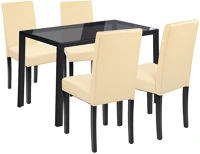 Leziter H40LEAC120-BL_LKE-BE_4 Karen 4+1 étkező garnitúra fekete-bézs kép