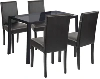 Leziter H40LEAC120-BL_LKE-BL_4 Karen 4+1 étkező garnitúra fekete-fekete kép