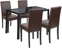 Leziter H40LEAC120-BL_LKE-BR_4 Karen 4+1 étkező garnitúra fekete-barna kép