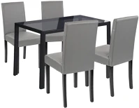 Leziter H40LEAC120-BL_LKE-GR_4 Karen 4+1 étkező garnitúra fekete-szürke kép