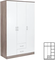 Leziter H40LMGSZ120FYT Miami gardróbszekrény 120x205 cm fehér-yorki tölgy kép