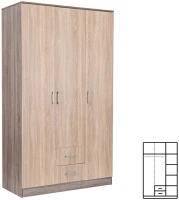 Leziter H40LMGSZ120STYT Miami gardróbszekrény 120x205 cm sonoma tölgy-yorki tölgy kép