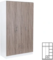 Leziter H40LMGSZ120YTF Miami gardróbszekrény 120x205 cm yorki tölgy-fehér kép