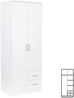 Leziter H40LMGSZ80FF Miami gardróbszekrény 80x205 cm fehér-fehér kép