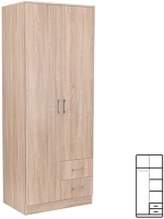 Leziter H40LMGSZ80STST Miami gardróbszekrény 80x205 cm sonoma tölgy-sonoma tölgy kép
