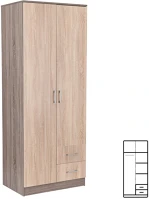Leziter H40LMGSZ80STYT Miami gardróbszekrény 80x205 cm sonoma tölgy-yorki tölgy kép