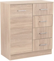 Leziter H40LMK1A4FSTST Miami komód 1 ajtós 4 fiókos 80x92 cm sonoma tölgy-sonoma tölgy kép