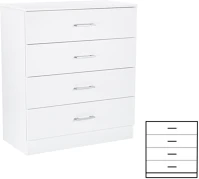 Leziter H40LMK4FFF Miami komód 4 fiókos 80x92 cm fehér-fehér kép