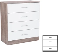 Leziter H40LMK4FFYT Miami komód 4 fiókos 80x92 cm fehér-yorki tölgy kép