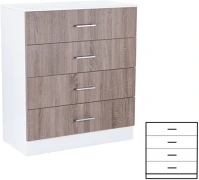 Leziter H40LMK4FYTF Miami komód 4 fiókos 80x92 cm yorki tölgy-fehér kép