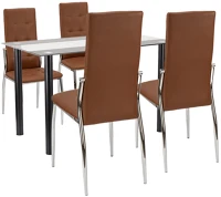 Leziter H40LUA120B_DC-002-BROWN_4 Lara 4+1 étkező garnitúra barna kép