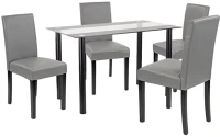Leziter H40LUA120B_LKE-GR_4 Karin 4+1 étkező garnitúra fekete-szürke kép