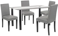Leziter H40LUA140B_LKE-GR_4 Cadiz 4+1 étkező garnitúra fekete-szürke kép