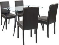 Leziter H40LUAL120B_LKE-BL_4 Alen 4+1 étkező garnitúra fekete-fekete kép