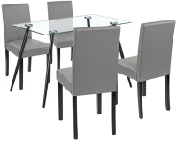 Leziter H40LUAL120B_LKE-GR_4 Alen 4+1 étkező garnitúra fekete-szürke kép