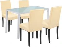 Leziter H40LUAV120W_LKE-BE_4 Mira 4+1 étkező garnitúra fehér-bézs kép