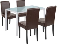 Leziter H40LUAV120W_LKE-BR_4 Mira 4+1 étkező garnitúra fehér-barna kép