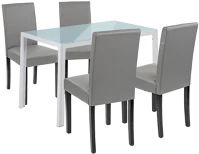 Leziter H40LUAV120W_LKE-GR_4 Mira 4+1 étkező garnitúra fehér-szürke kép