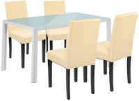 Leziter H40LUAV140W_LKE-BE_4 Mira 4+1 étkező garnitúra fehér-bézs kép