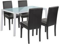 Leziter H40LUAV140W_LKE-BL_4 Mira 4+1 étkező garnitúra fehér-fekete kép