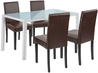 Leziter H40LUAV140W_LKE-BR_4 Mira 4+1 étkező garnitúra fehér-barna kép