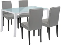 Leziter H40LUAV140W_LKE-GR_4 Mira 4+1 étkező garnitúra fehér-szürke kép