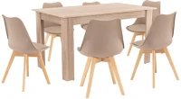 Leziter H40LYET140ST_DA232ABE_6 Zara 6+1 étkező garnitúra bézs-sonoma tölgy kép
