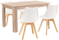 Leziter H40LYET140ST_DA232AW_4 Zara 4+1 étkező garnitúra fehér-sonoma tölgy kép