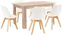 Leziter H40LYET140ST_DA232AW_6 Zara 6+1 étkező garnitúra fehér-sonoma tölgy kép